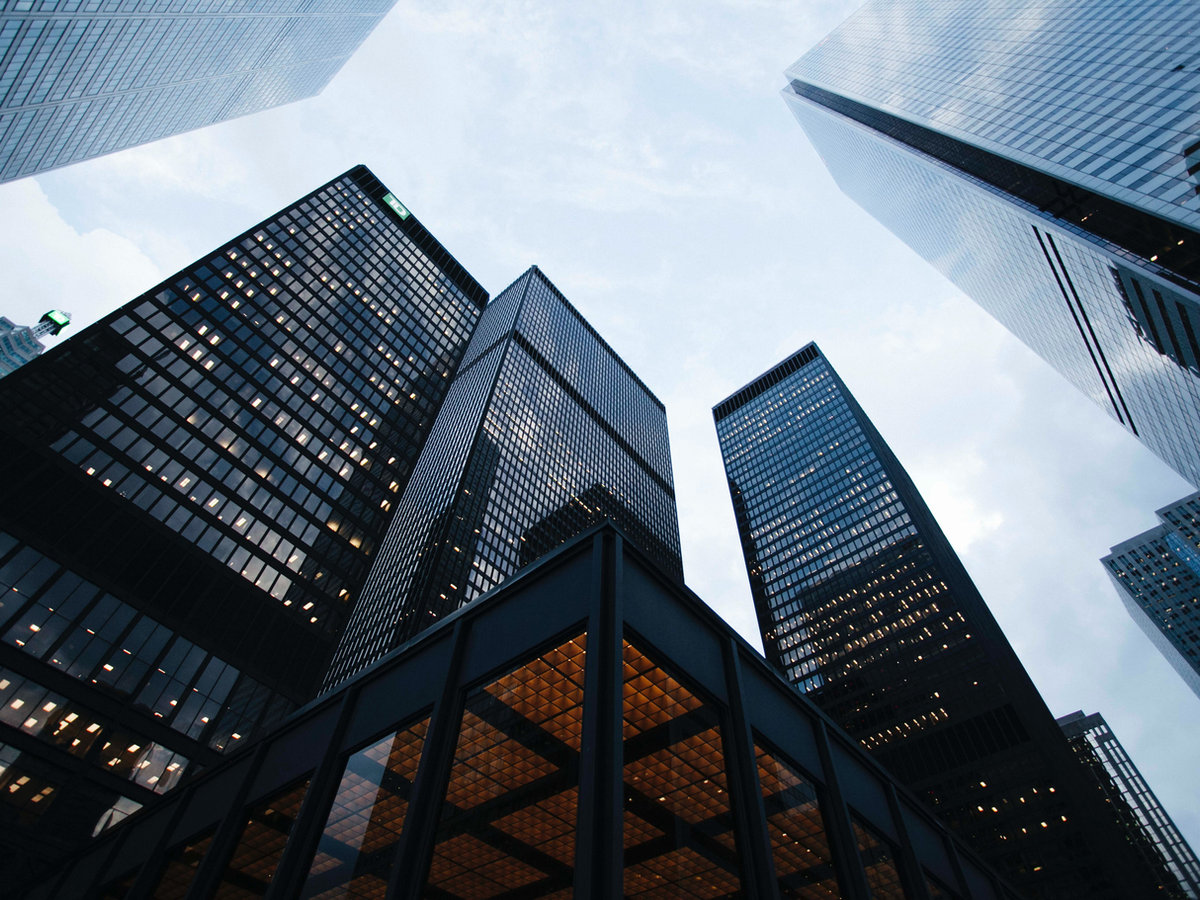 Modern high-rise office buildings